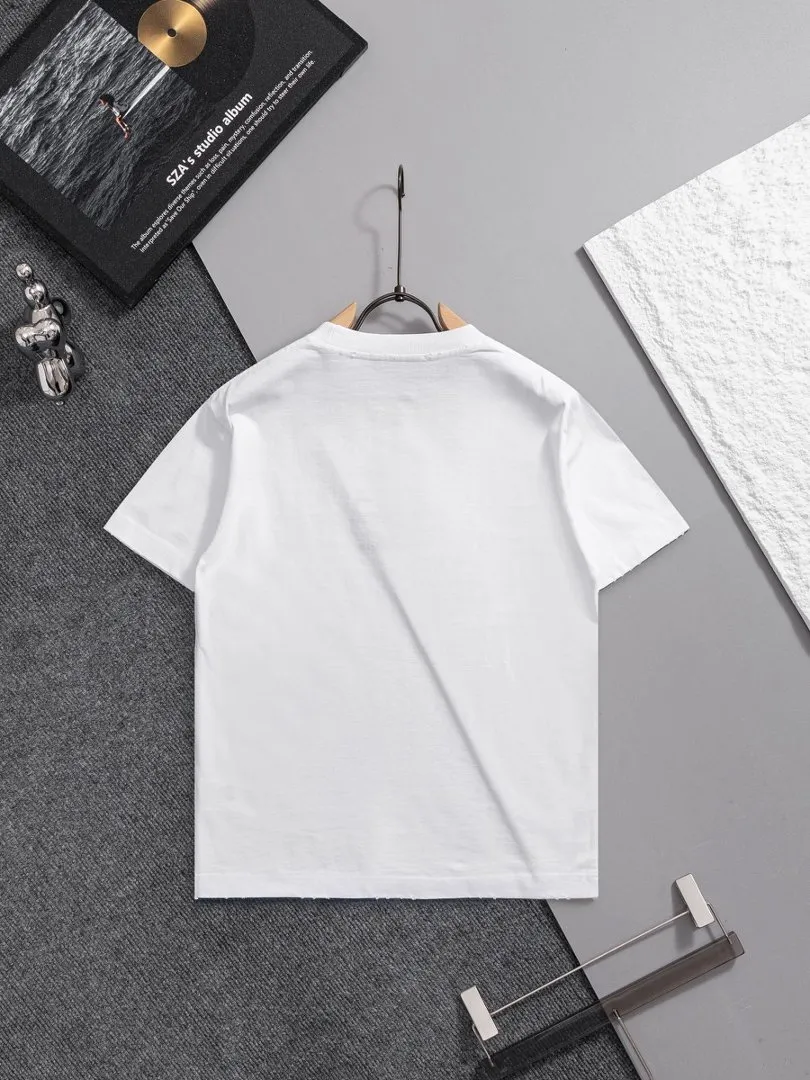P100✨🔥 [balenciaga] 2026FW short-sleeved T-shirt Premium 26s double yarn 300g fabric, washed with Ma Liang distressed process Color: washed black, washed white, washed Khaki Size: S M L XL 2XL